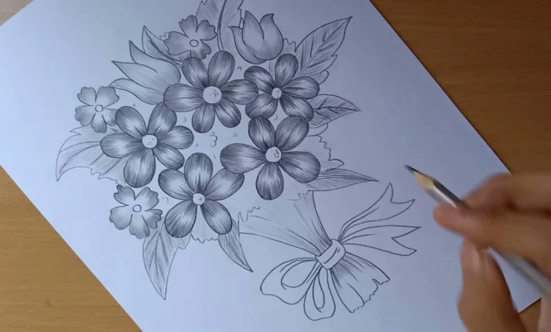 Big Flower Drawing Made Easy